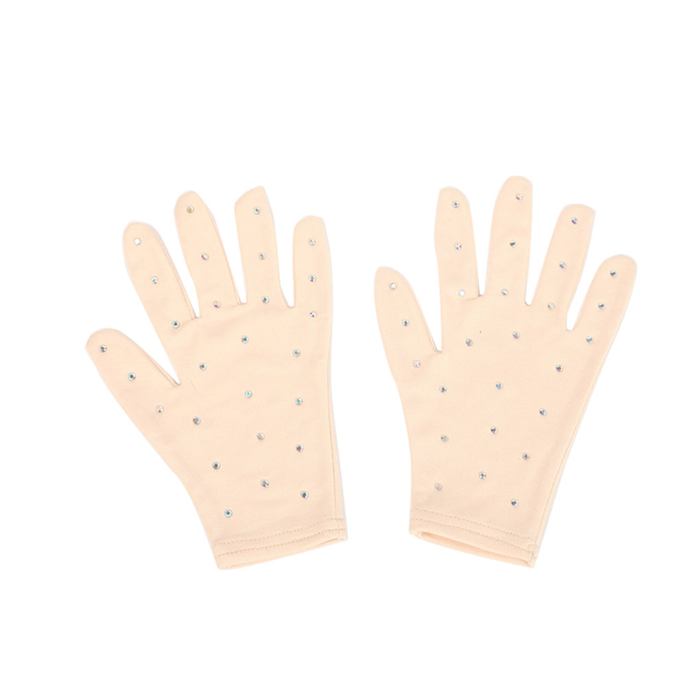 1 par de guantes de muñeca para patinaje artístico, manoplas antideslizantes con protección solar respetuosas con la piel, guantes de cristal lavables de secado rápido