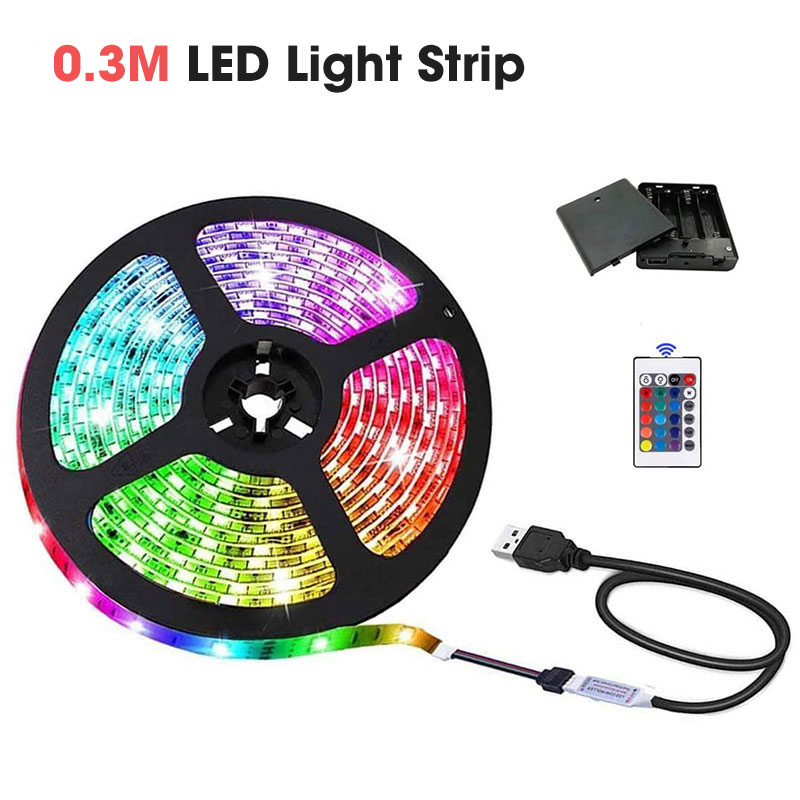 Striscia LED USB DC 5V 1M 2M 3M 5M RGB lampada flessibile retroilluminazione nastro flessibile Decor schermo TV illuminazione di sfondo: 0.3M LED Light Strip / Waterproof