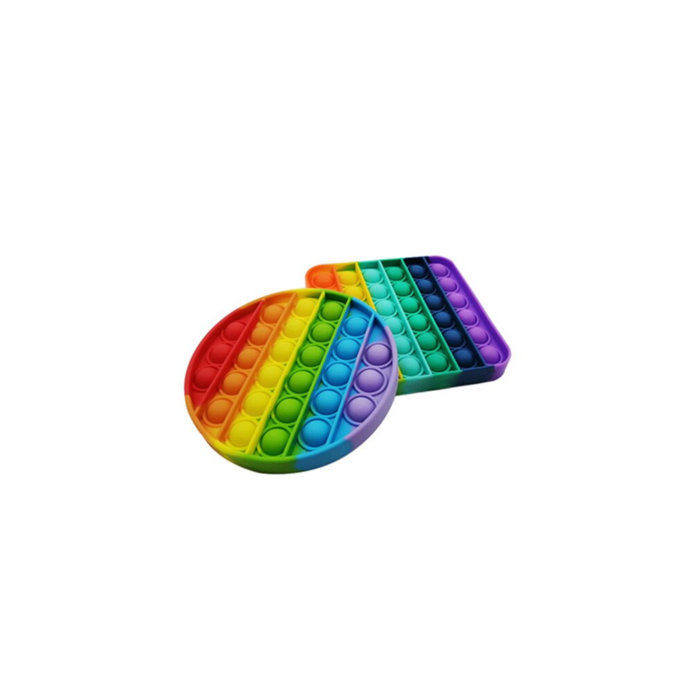 Push Bubble Sensory Fidget Silicone Stress Reliever Squeeze Toy Autism Funny Anti-stress Reliever Rainbow Educational Toys