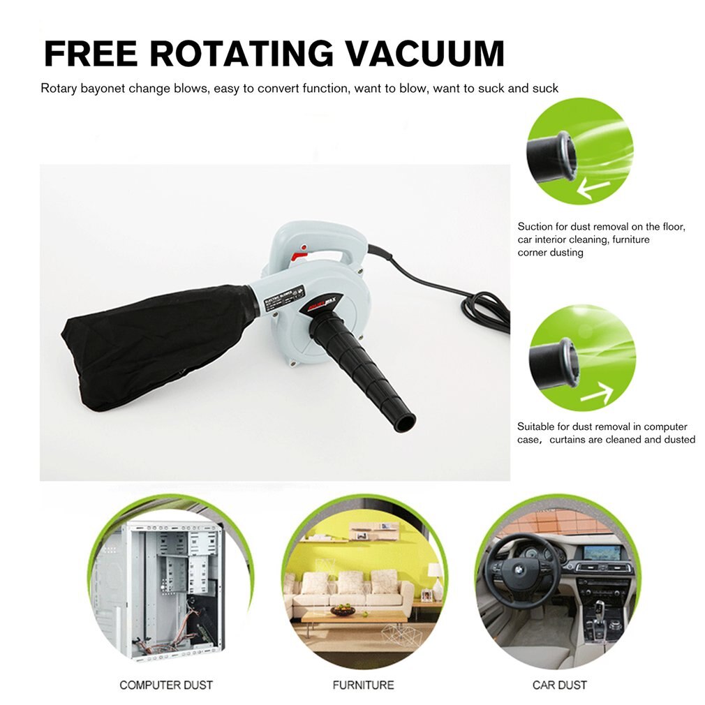 600W 220V-240V Electric Air Blower Vacuum Cleaner Blowing Dust Collecting 2 in 1 Computer Dust Collector Cleaner