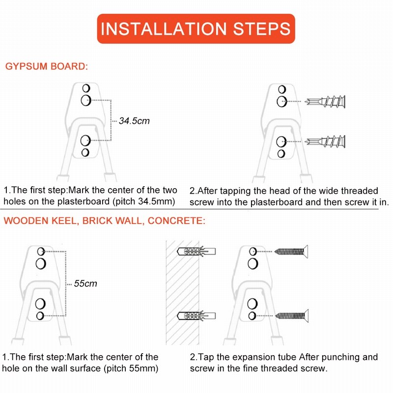 Junejour Large Heavy Duty Storage Hanging Hooks Durable Power Tools Storage Hook Holders Home Garage Wall Mounted Brackets Hook
