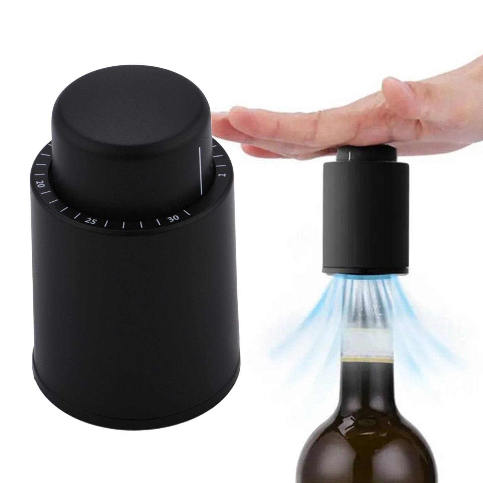 Push Style Reusable Wine Bottle Stopper Vacuum with Time Scale Record for Wine Lovers,Bar Tools,Widely Used