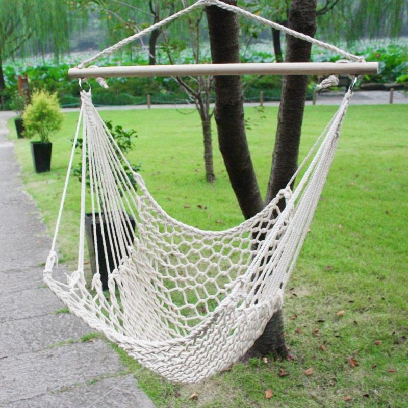 Portable Hammock Chair Wall Hang Swing Rope Outdoor Indoor Garden Kids Seat Garden Dormitory Single Safety Chair