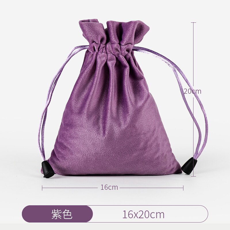 Velvet Drawstring Bags Wedding Partty Candy Bags Storage Packaging Bags Supplier: 16x20cm  purple