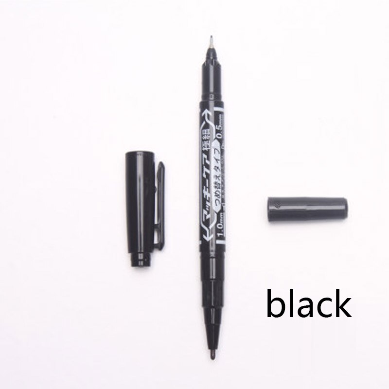 12 pièces Zèbre Huileuse Petite bicéphale Marqueur Stylo MO-120-MC à séchage Rapide Stylo N'est Pas de Décoloration, et Non toxique: Black