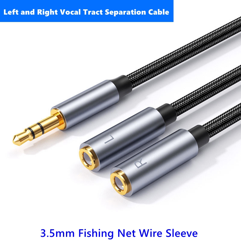 3.5mm Aux Stereo Audio Cable Left and Right Vocal Channel 1 to 2 Adapter Cable Separation line with Sleeve Female to Male Cable