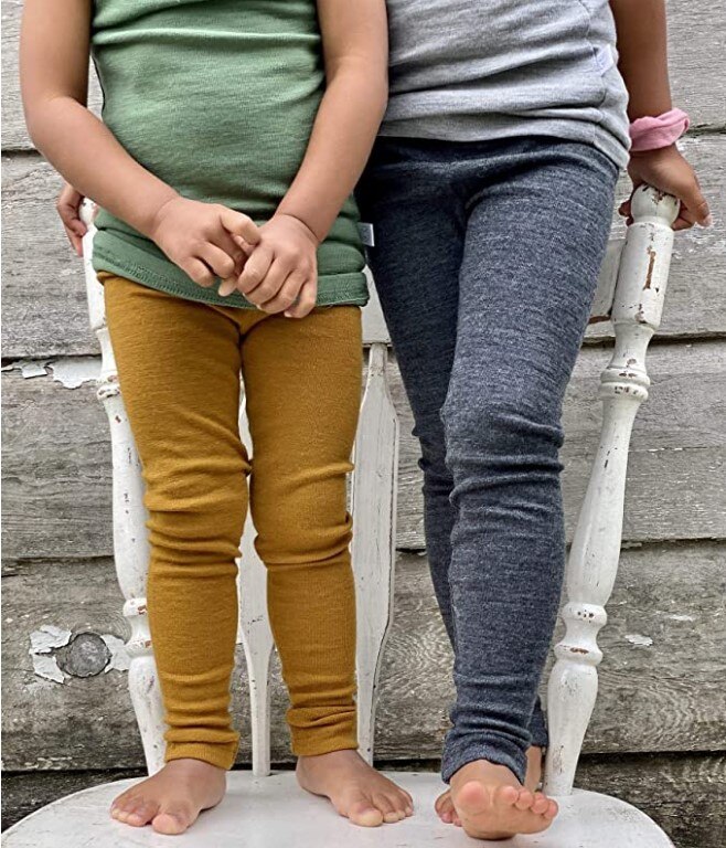 Pyjama Long en laine mérinos Pure sous-vêtements thermiques pour enfants, bas de pyjama, couche de Base naturelle et biologique