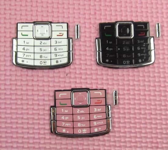 Weiß/Schwarz/Rosa Farbe Neue Ymitn Gehäusedeckel fallen Tastaturen Tastaturen Tasten für Nokia N72, freies