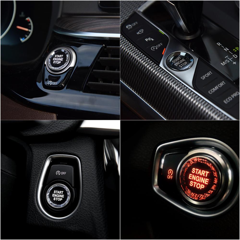Diamond Crystal Car Start Stop Switch Button For BMW G F Series F30 F10 G20 F48 G30 X3 G12 G01 G08 Start Stop Switch Button