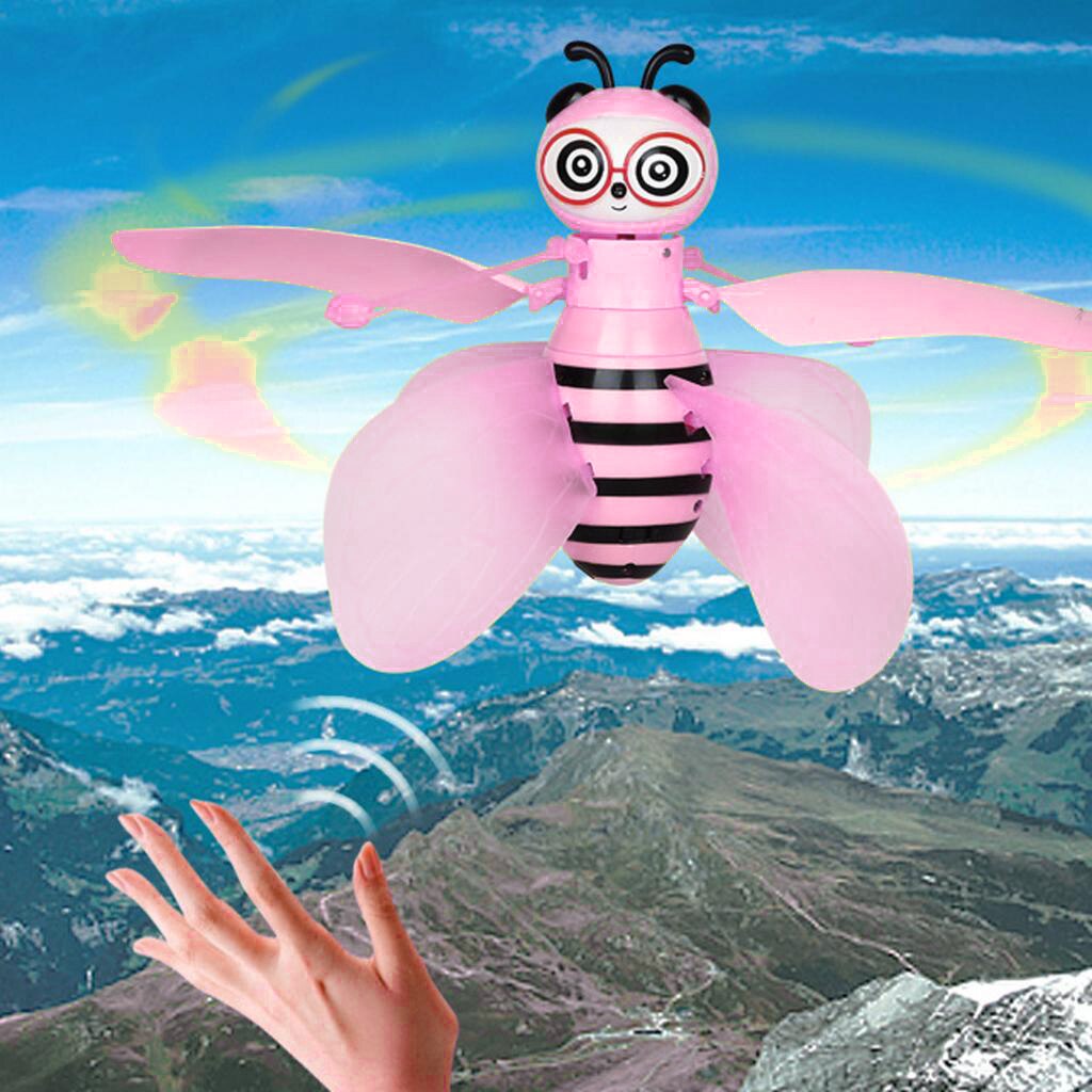 Rc Vliegende Mini Bee Afstandsbediening Speelgoed Elektronische Infrarood Inductie Vliegtuigen: Pink