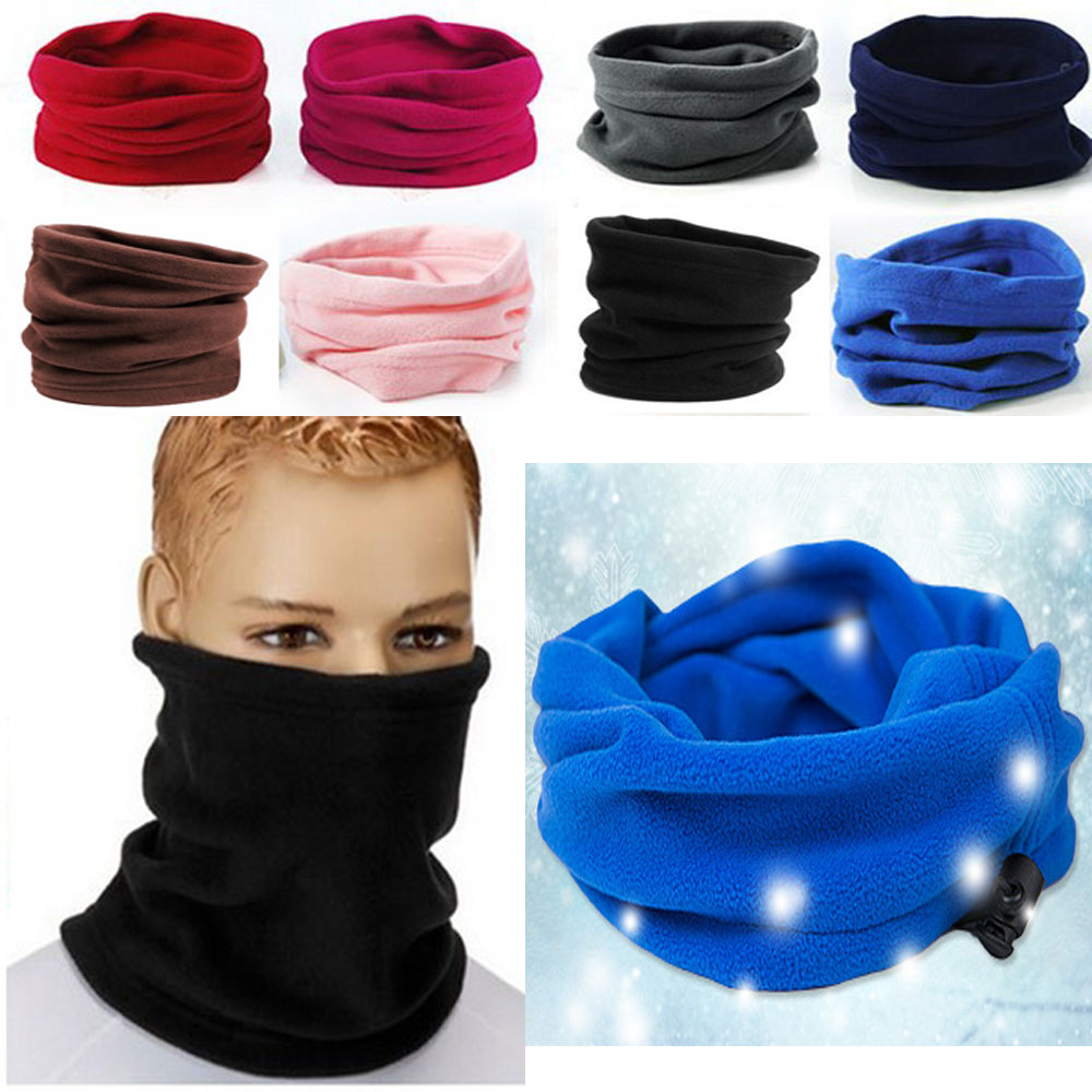 Polar Fleece Neck Tube Ear Warmer Gaiter Face Mask Headband Winter Thermal Warm Scarf for Camping Hiking Headwear Beanie Hat Cap