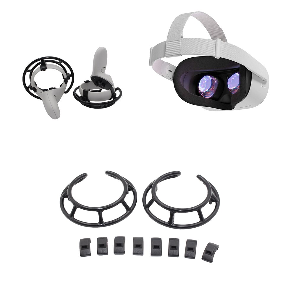 2in1 Touch Controller Grip Cover & Protective Cages For Oculus Quest 2 VR Glasses Premium Controller Skin Accessries Set