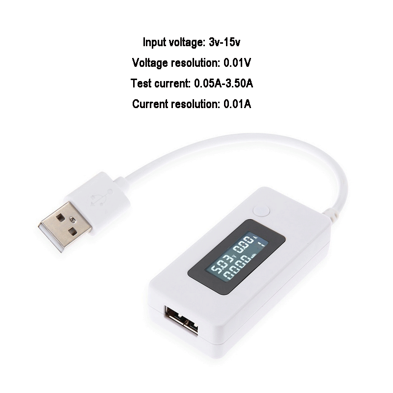 Detektor USB Volt Strom Spannung Arzt Ladegerät Kapazität Tester Meter Voltmeter Amperemeter Power Bank Stecker LCD: 3