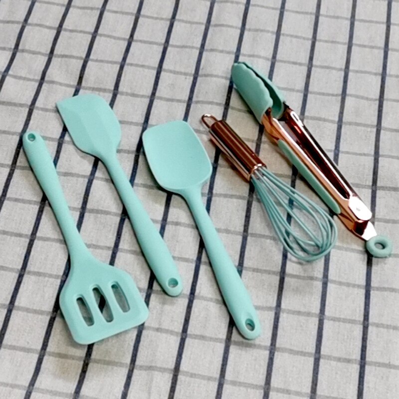 1Pcs Mini Baking Tools Spatula Shovel Food Grade Silicone Multi Purpose Kitchen Utensils 3Colors Cooking Supplies Non-stick