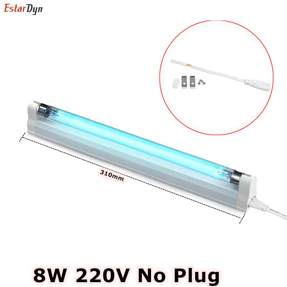 8w 6w germisidivaloa,  t5- putkinen uvc-sterilointilaite, pölypunkkien poistaja, uv-kvartsilamppu makuuhuoneeseen/sairaalaan 220v 110v: 8w 220v plug