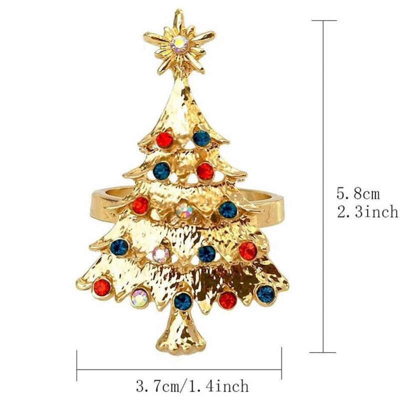 6Pcs Christmas Napkin Button Napkin Ring Napkin Ring Cloth Ring Diamond Christmas Napkin Rings