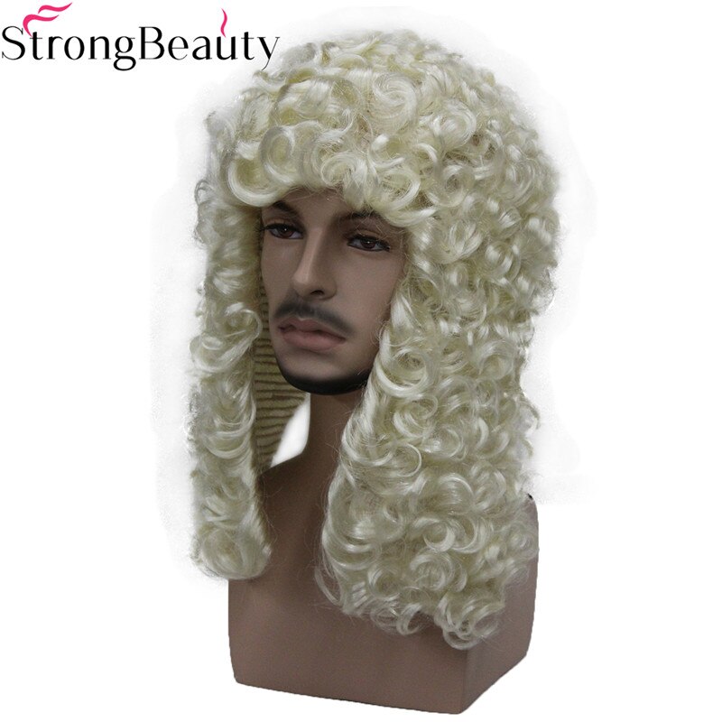 StrongBeauty Synthetic Judge Wig Nobleman Curly Hair Historical Blonde Gray Black Wigs: P613