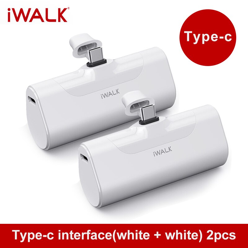 IWALK – Mini chargeur Portable de voyage, 4500mAh, Type C, mignon, Power Bank, pour téléphone Portable Xiami, Iphone: Bleu