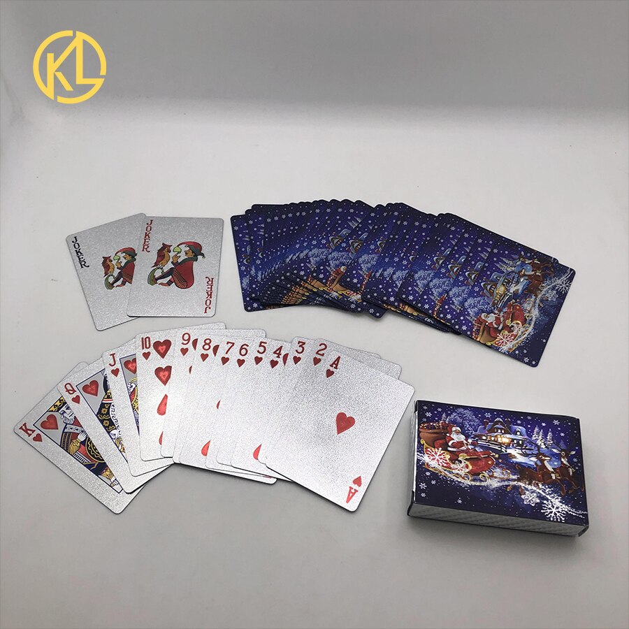 Underholdning christmas santa klausul bilde 24k gullbelagte spillekort poker til familie eller venner fest tid
