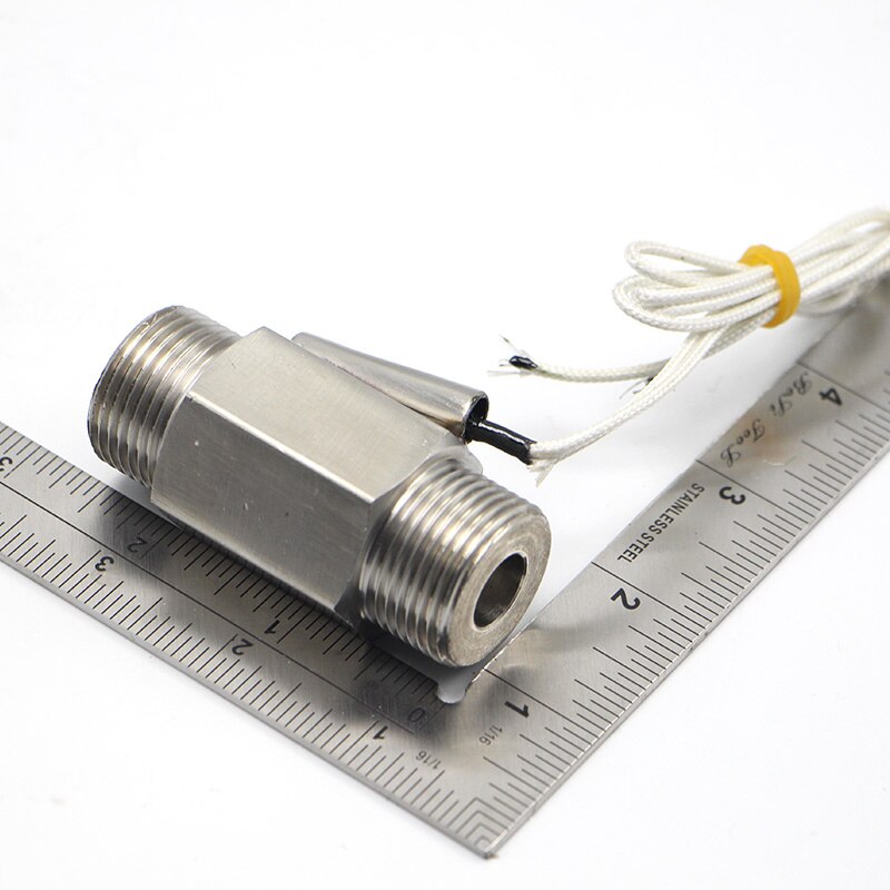 110V 3/4" DN20 Male Stainless Steel Metal Shell Liquid Water Flow Sensor Switch ZFS-02S
