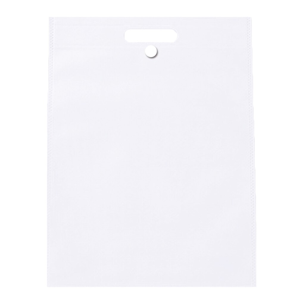 Opvouwbare Boodschappentas Herbruikbare Tote Pouch Vrouwen Reizen Opslag Handtas Mode Schoudertas Boodschappentassen Met Knop: M / WHITE