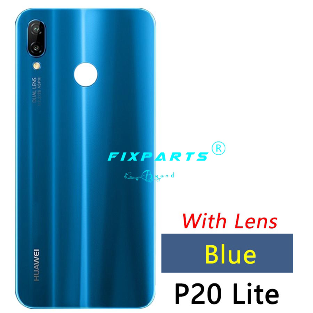 Origina Voor Huawei P20 Lite Back Battery Cover Achter Glas Panel Deur Behuizing Case Huawei P20 Lite Batterij Cover + camera Lens