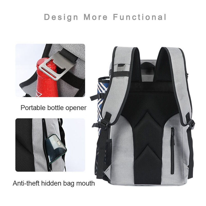 DENUONISS Neue Isolierte Kühltasche Große Rucksack Tasche Tragbare draussen Thermische Rucksack mit Picknick matt Freies