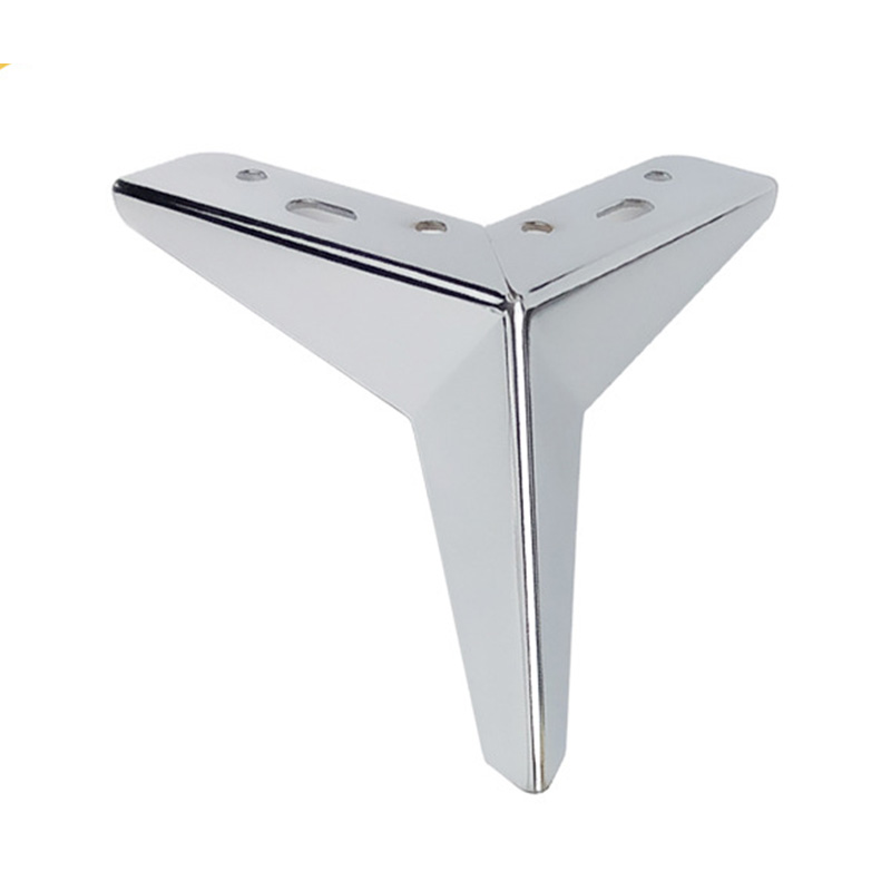 Soportes para muebles de 4 Uds., trípode de metal de tres puntas en forma de diamante grueso de 10cm: De plata cepillado
