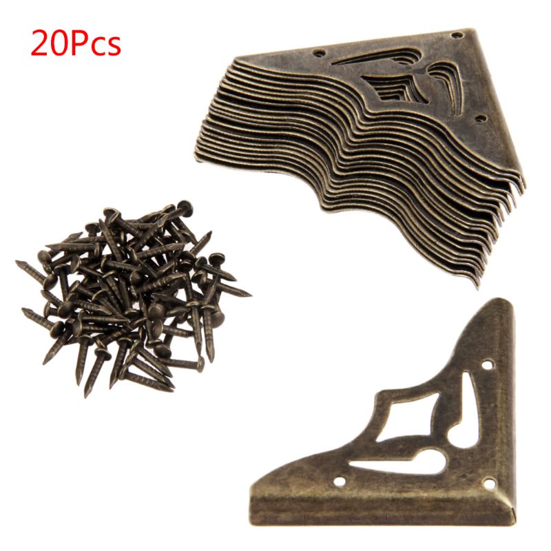 20Pcs 35X3.5Mm Antieke Bronzen Sieraden Doos Hoek Voet Houten Case Hoek Protector Meubelen Metal Art craft Kits