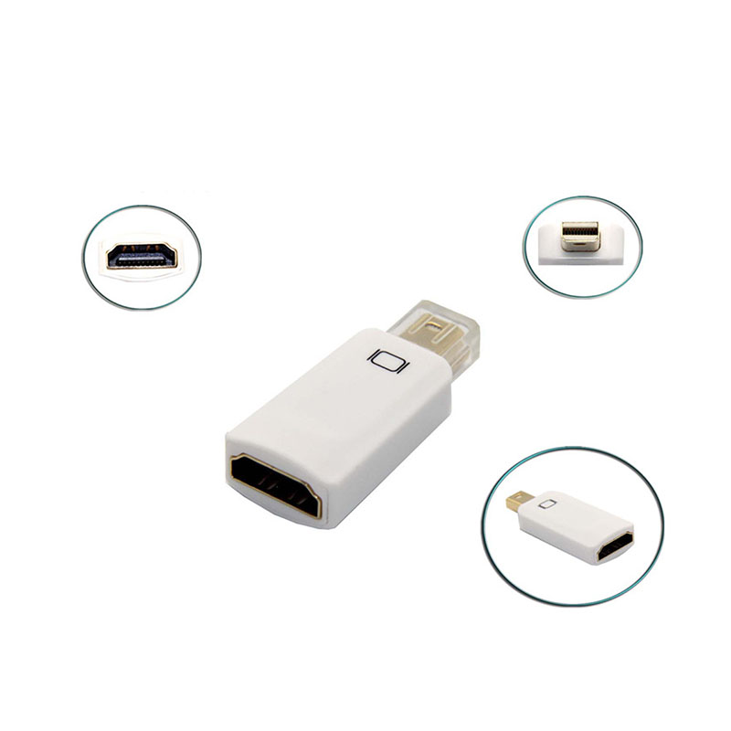 Vit mini displayport till hdmi adapter för pc macbook hdtv projektor dp grafikkort monitor