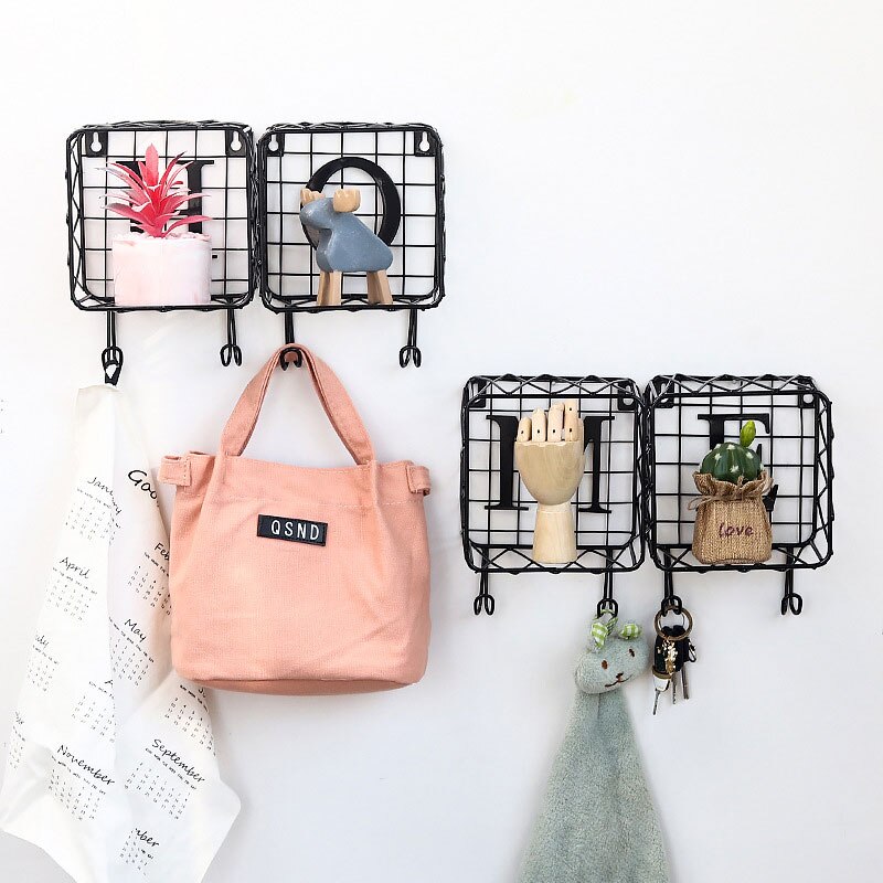 1pc lettre fer forgé magnétique porte-clés mural multi-fonctionnel maison organisateur bureau décoration de la maison