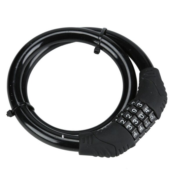 1Pc Combination Number Code Bike Bicycle Code Lock 12mm Thick By 650mm Length Steel Cable Chain Lock: black
