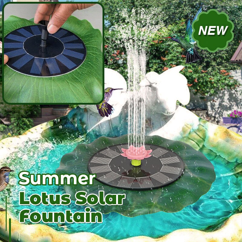 Floating Solar Fountain Garden Waterfall Fountain Pool With Solar-Battery 2.5W Panel Kit Heads Garden Decor