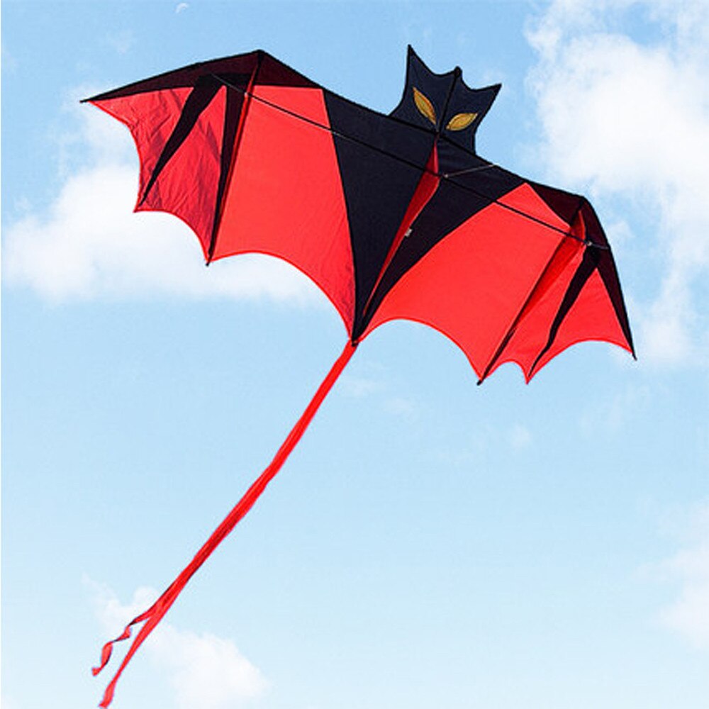 1.8m 70in Vampire Bat Kite Red Easy To Fly Kids Long Tail Toys Outdoor Fun Sports Flying Toys For Children Kites for Adults