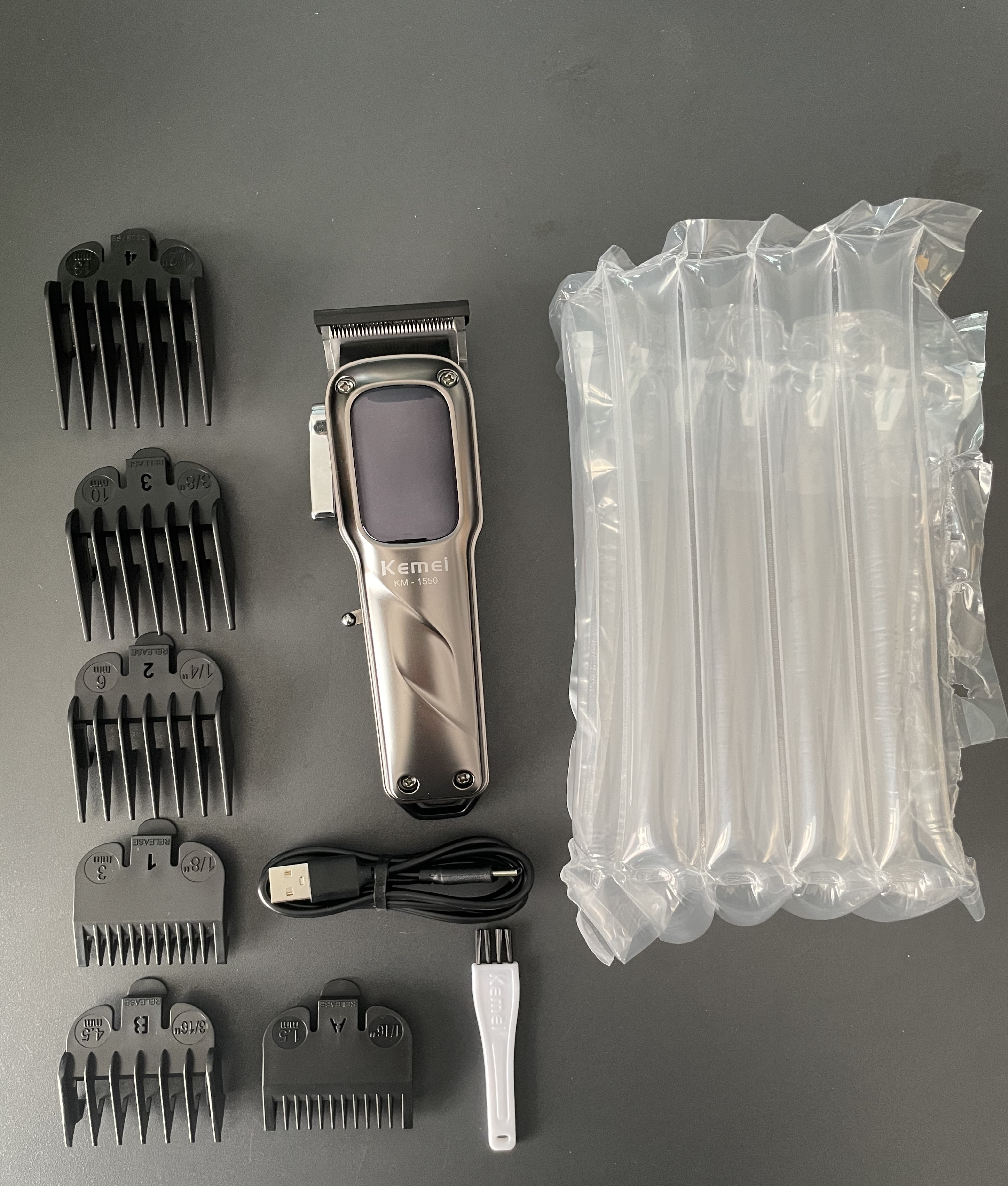 KEMEI km-1550 Hair Clippers Trimmer Rechargeable Electric Hair Clippers Trimmer for Commercial Clippers: GRAY