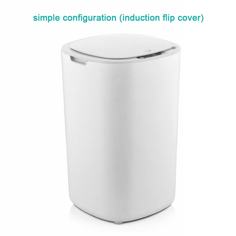 Automatic non-contact smart trash can, household electric trash can, kitchen, bathroom, living room trash can, induction: white2