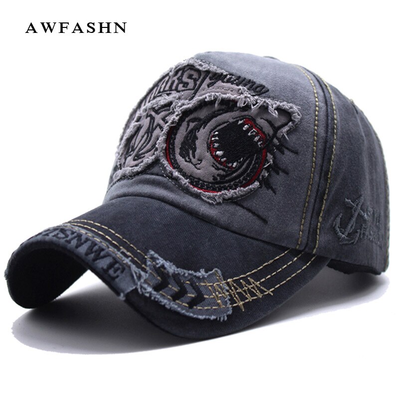 Hoed Mannelijke Zomer Schaduw Baseball Cap 100% Katoen Shark Geborduurde Hoed Unisex Verstelbare Piek Cap Dames Casual Zon