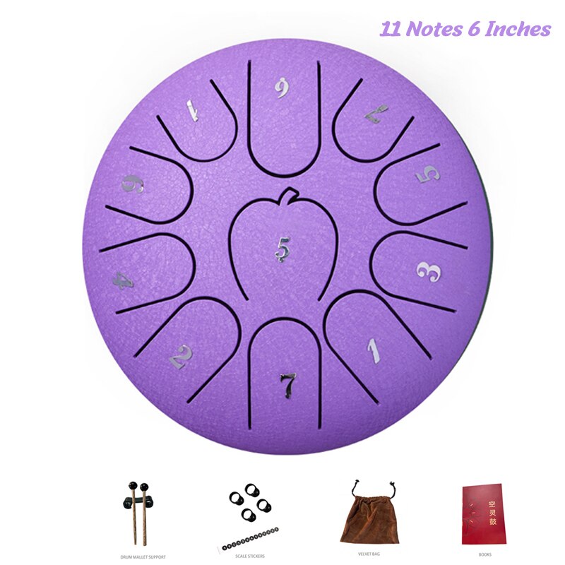Tongue Drum 11 Notes 6 Inches For Hang Drum Instrument Mini Percussion Lotus Drum Worry Free yoga zazen therapists performa