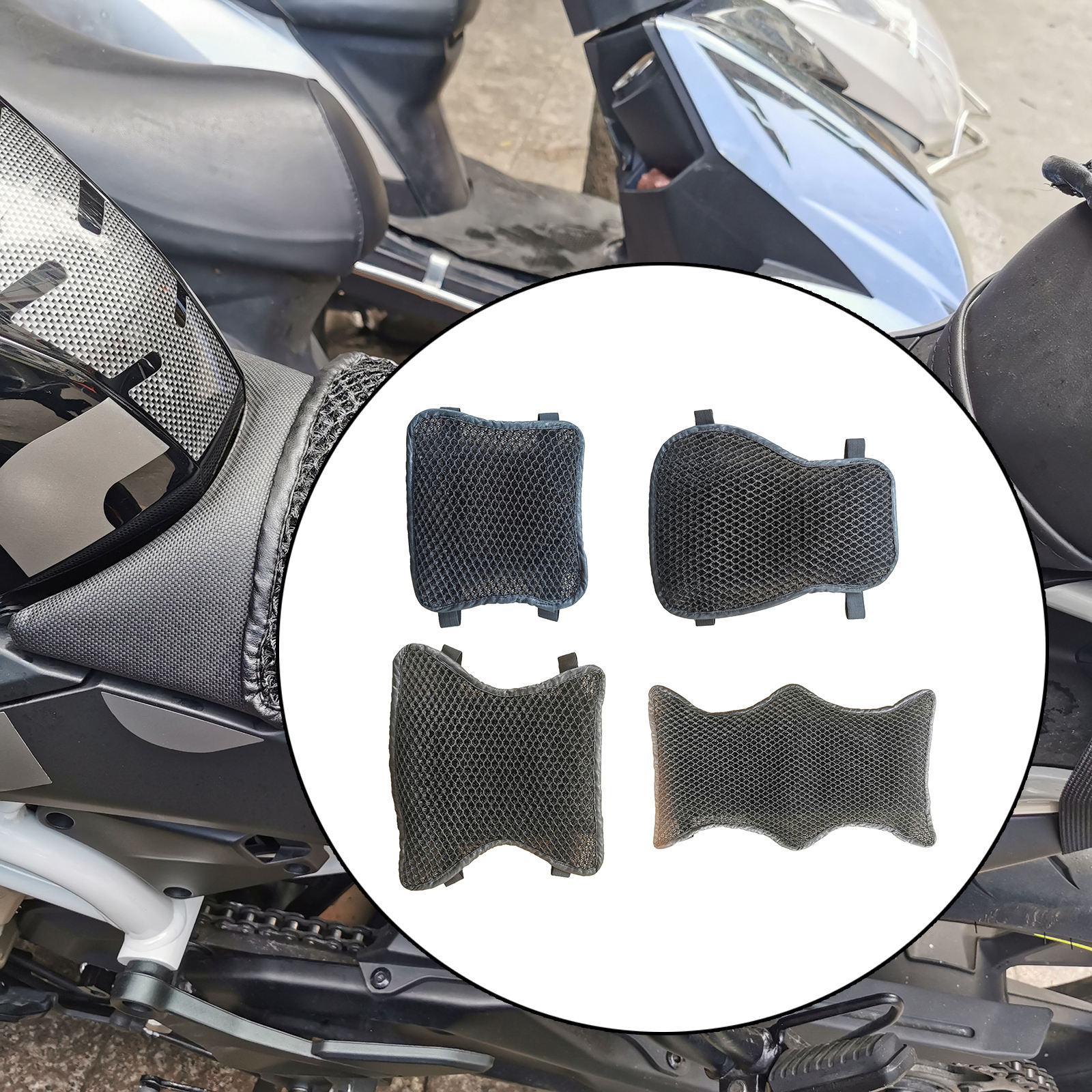 Motorcycle Seat Cushion Summer Passenger Pad for Motorbike Long Rides Touring