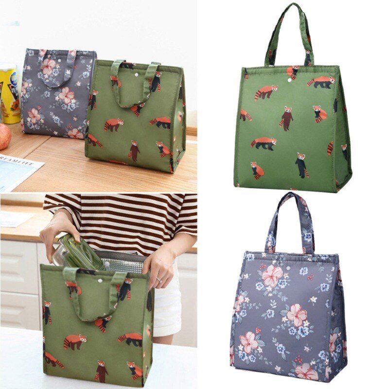 Cartoon Print Lunch Tas Pack Voedsel Fruit Tas Draagbare Geïsoleerde Lunch Box Pouch Opslag Tote Waterdichte Lunch Zakken