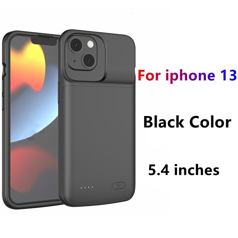 Custodia potenza Banca per iPhone 13 12 pro Max 12 mini 11 pro Max XR XS Max coperchio per caricabatterie ultra sottile per iphone 6 7 8 più SE2: nero For 13