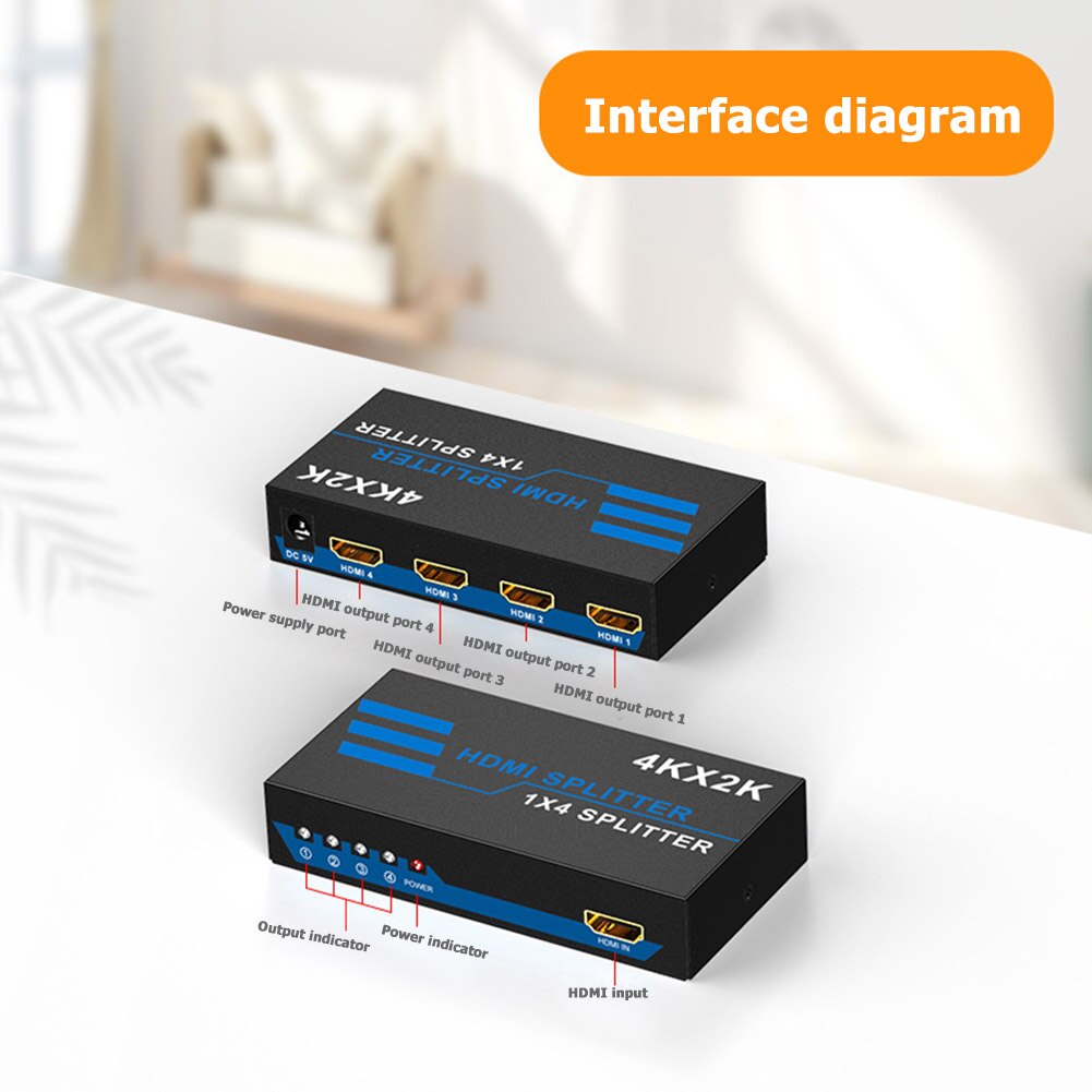 Hdmi splitter konverter 1 input 4 output hdmi switcher 4k x 2k hd adapter