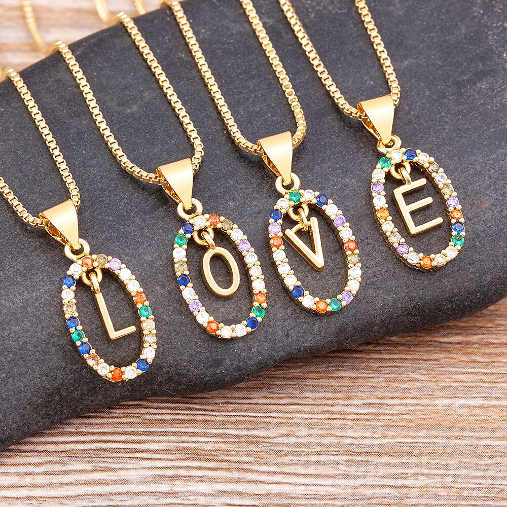 Nouvelle offre spéciale coloré 26 lettres A-Z initiale M S C K Alphabet pendentif longue chaîne collier nom bijoux femmes accessoires