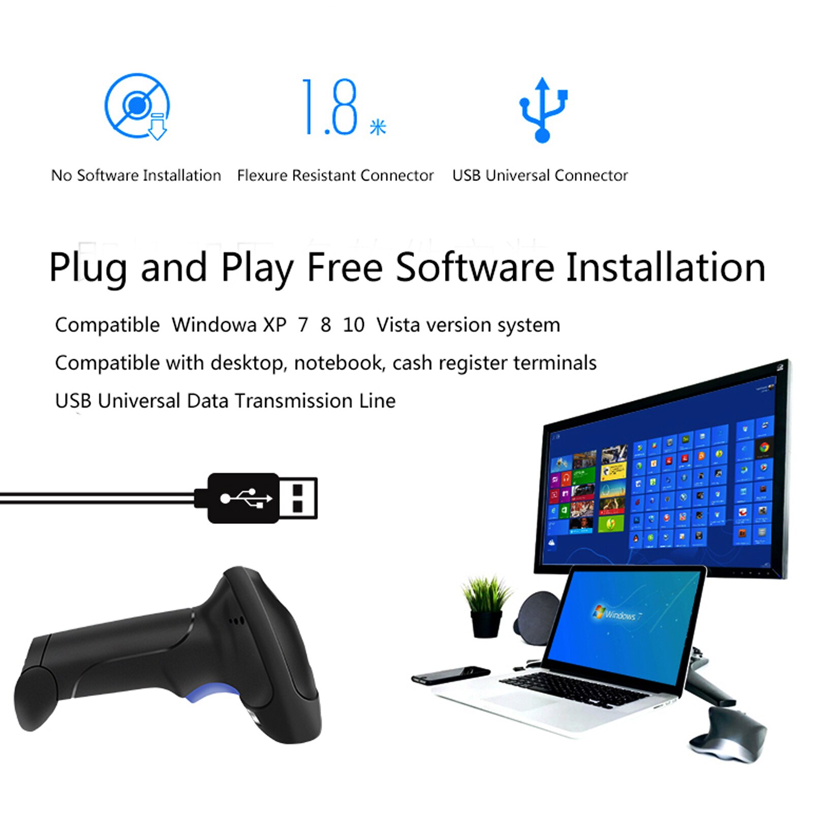 L8BL Bluetooth 1D 2D Barcode Scanner En L8 Qr PDF417 2.4G Draadloze Bedrade Handheld Barcode Reader Usb Ondersteuning Mobiele telefoon Ipad