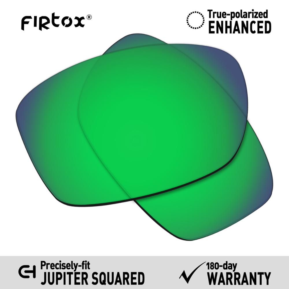 Firtox cierto UV400 lentes polarizadas de reemplazo para Oakley Jupiter cuadrado OO9135 gafas de sol (compatible solo lentes)-Varios: Green-Polarized