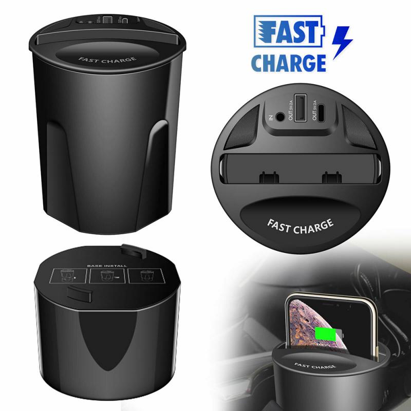 Tasse de voiture de Chargeur Sans Fil Avec Sortie USB QI Sans Fil Chargeur de Voiture Support Pour Téléphone Chargeur De Téléphone Portable Chargeurs Téléphones