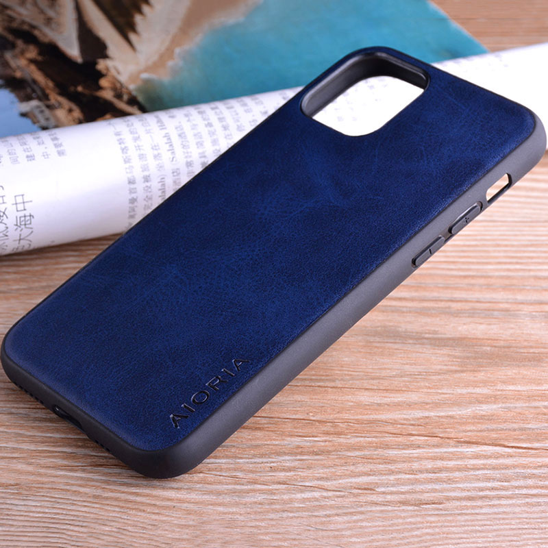 Case voor iphone 11 pro max Luxe funda Vintage leather Skin cover hoesje voor iphone 11 pro max telefoon case coque capa mode: 11 (6.1 inch) / dark blue