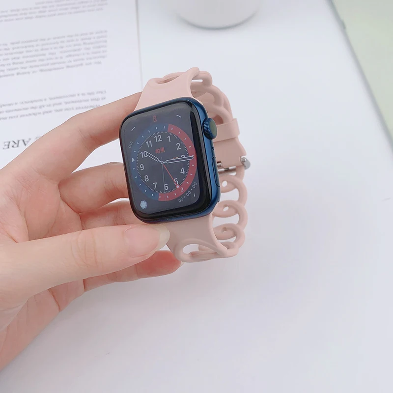 Pasek do Apple Watch Band Ultra 49mm 44mm 40mm 45 Mm 41mm 38mm 42mm Sportowa silikonowa bransoletka z pętlą IWatch Series 8 7 6 3