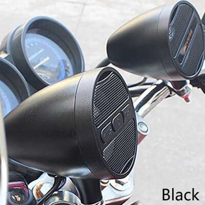 Vandtæt moto bluetooth  mp3 afspiller alarmsystem forstærker 12v musikafspiller fm radio stereo motorcykel højttaler  mt473: Sort
