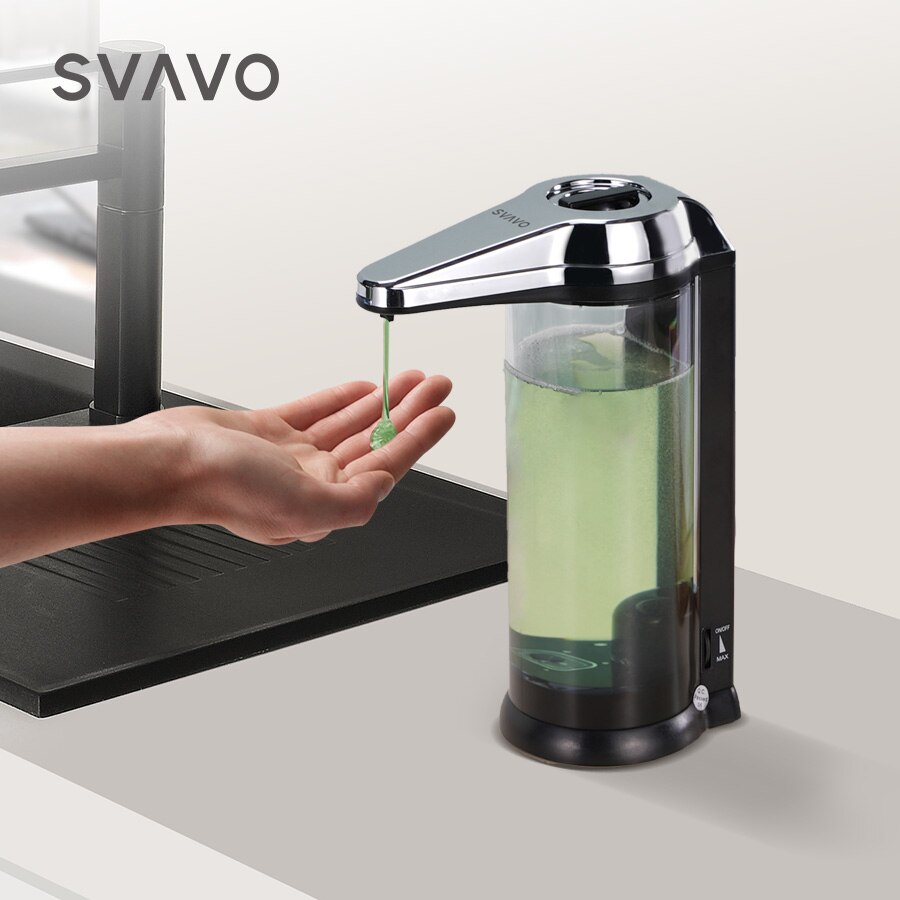SVAVO Automatische Seife Spender Touchless Flüssigkeit Dosierung Einstellbare Arbeitsplatte Seife Spender Zauberstab für Schlecht Küche